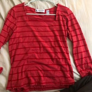 Red striped long sleeve shirt